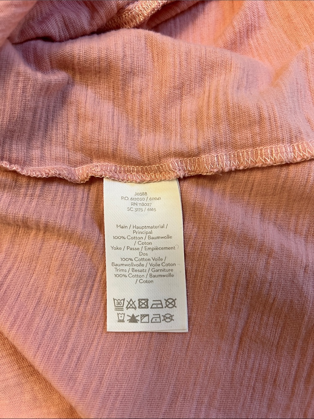 Boden Cleo Broderie Slub Jersey Top Pink Eyelet Cotton Lace Long Sleeve US 6R - Picture 8 of 14